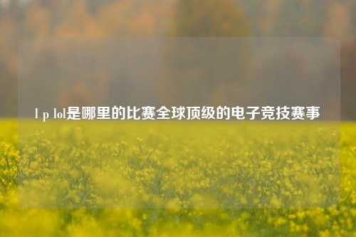 l p lol是哪里的比赛全球顶级的电子竞技赛事