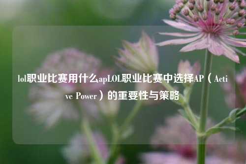lol职业比赛用什么apLOL职业比赛中选择AP（Active Power）的重要性与策略