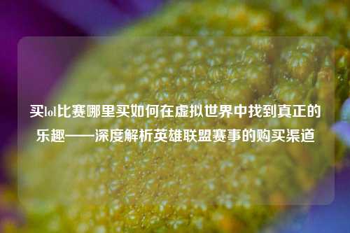 买lol比赛哪里买如何在虚拟世界中找到真正的乐趣——深度解析英雄联盟赛事的购买渠道