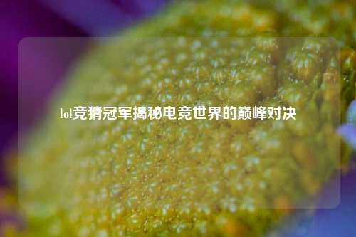 lol竞猜冠军揭秘电竞世界的巅峰对决
