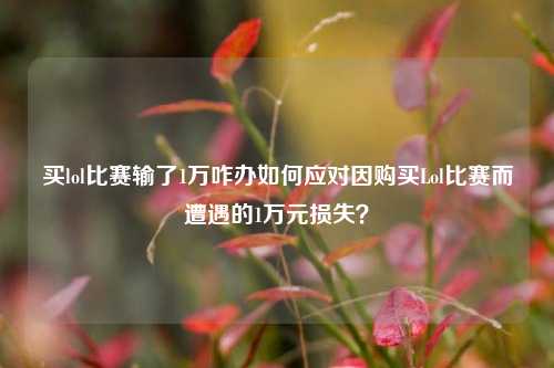 买lol比赛输了1万咋办如何应对因购买Lol比赛而遭遇的1万元损失？