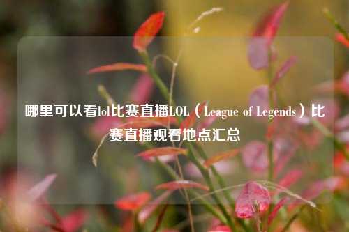 哪里可以看lol比赛直播LOL（League of Legends）比赛直播观看地点汇总