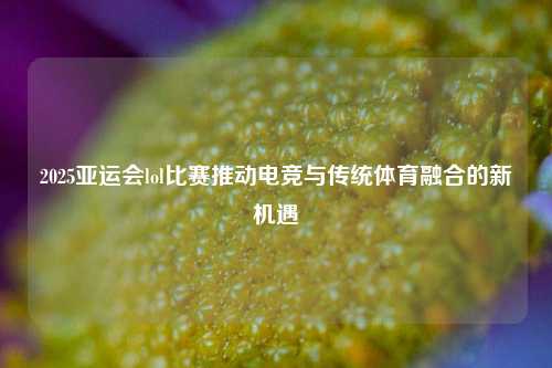 2025亚运会lol比赛推动电竞与传统体育融合的新机遇