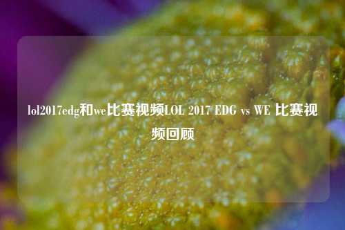 lol2017edg和we比赛视频LOL 2017 EDG vs WE 比赛视频回顾