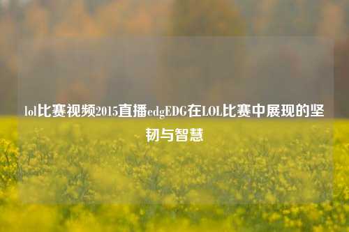 lol比赛视频2015直播edgEDG在LOL比赛中展现的坚韧与智慧