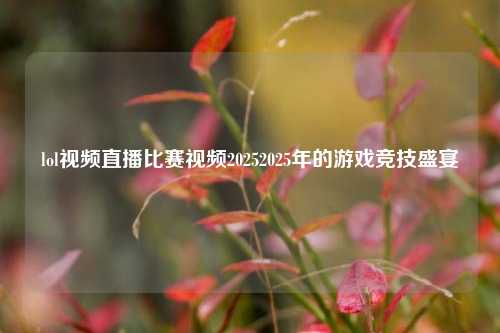 lol视频直播比赛视频20252025年的游戏竞技盛宴
