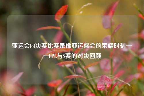 亚运会lol决赛比赛录像亚运盛会的荣耀时刻——LPL与S赛的对决回顾