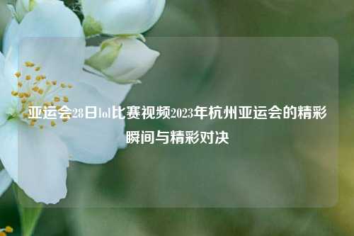 亚运会28日lol比赛视频2023年杭州亚运会的精彩瞬间与精彩对决