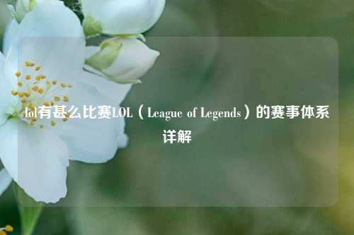 lol有甚么比赛LOL（League of Legends）的赛事体系详解