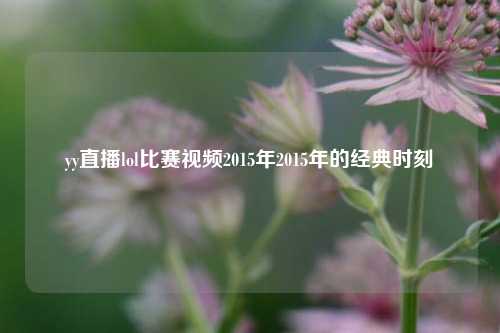 yy直播lol比赛视频2015年2015年的经典时刻