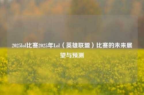 2025lol比赛2025年Lol（英雄联盟）比赛的未来展望与预测