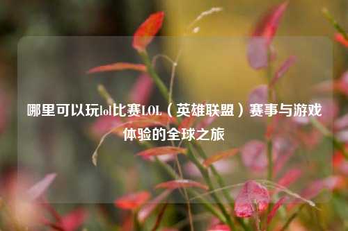 哪里可以玩lol比赛LOL（英雄联盟）赛事与游戏体验的全球之旅