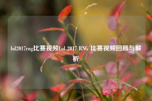 lol2017rng比赛视频Lol 2017 RNG 比赛视频回顾与解析
