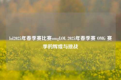 lol2025年春季赛比赛omgLOL 2025年春季赛 OMG 赛季的辉煌与挑战