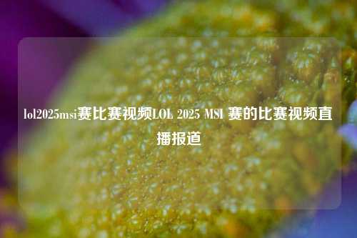 lol2025msi赛比赛视频LOL 2025 MSI 赛的比赛视频直播报道