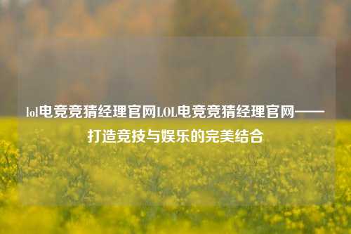 lol电竞竞猜经理官网LOL电竞竞猜经理官网——打造竞技与娱乐的完美结合