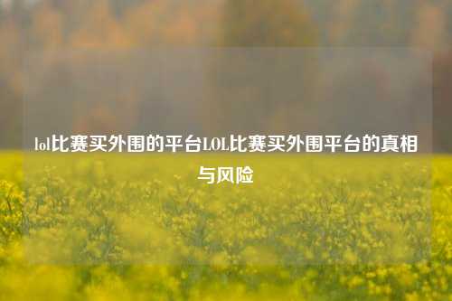 lol比赛买外围的平台LOL比赛买外围平台的真相与风险
