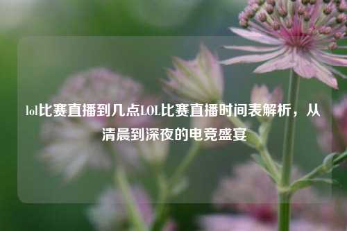 lol比赛直播到几点LOL比赛直播时间表解析，从清晨到深夜的电竞盛宴
