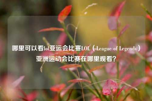 哪里可以看lol亚运会比赛LOL（League of Legends）亚洲运动会比赛在哪里观看？