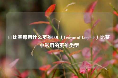 lol比赛都用什么英雄LOL（League of Legends）比赛中常用的英雄类型