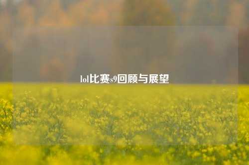 lol比赛s9回顾与展望