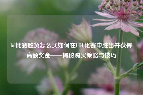 lol比赛胜负怎么买如何在LOL比赛中胜出并获得高额奖金——揭秘购买策略与技巧