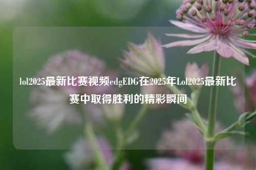 lol2025最新比赛视频edgEDG在2025年Lol2025最新比赛中取得胜利的精彩瞬间