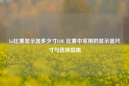 lol比赛显示器多少寸LOL 比赛中常用的显示器尺寸与选择指南