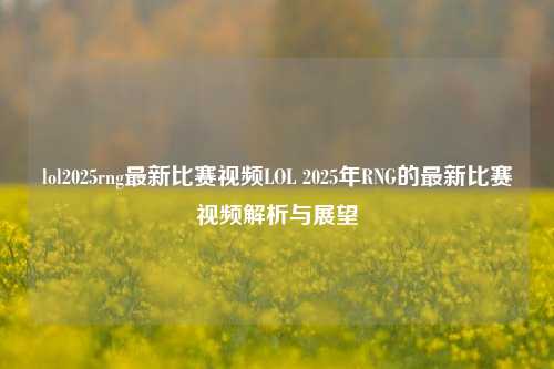 lol2025rng最新比赛视频LOL 2025年RNG的最新比赛视频解析与展望