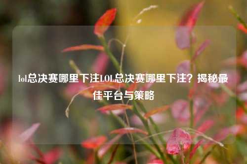 lol总决赛哪里下注LOL总决赛哪里下注？揭秘最佳平台与策略