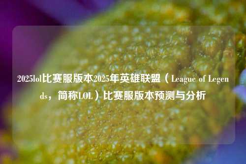 2025lol比赛服版本2025年英雄联盟（League of Legends，简称LOL）比赛服版本预测与分析