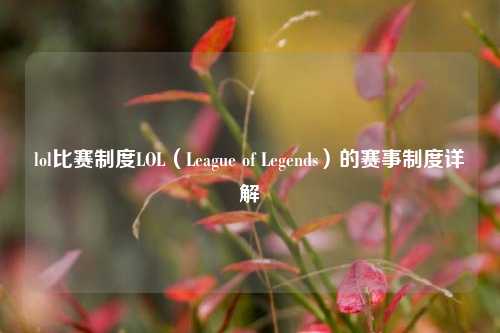 lol比赛制度LOL（League of Legends）的赛事制度详解