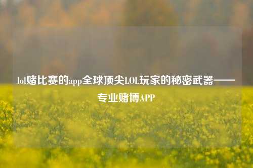 lol赌比赛的app全球顶尖LOL玩家的秘密武器——专业赌博APP