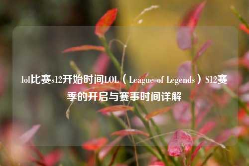lol比赛s12开始时间LOL（League of Legends）S12赛季的开启与赛事时间详解