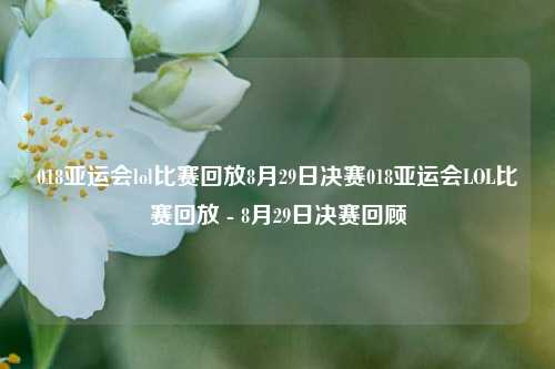 018亚运会lol比赛回放8月29日决赛018亚运会LOL比赛回放 - 8月29日决赛回顾