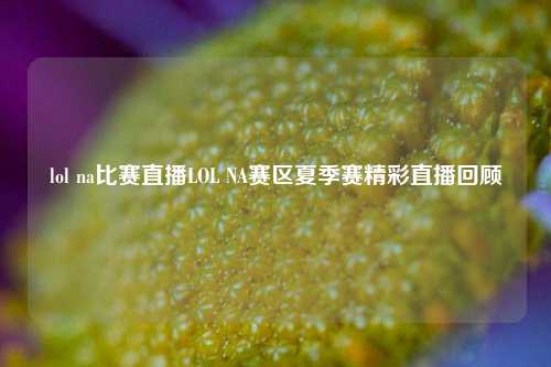 lol na比赛直播LOL NA赛区夏季赛精彩直播回顾