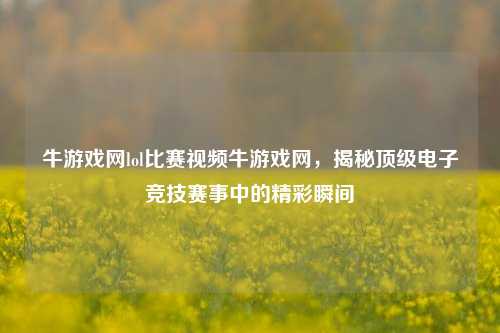 牛游戏网lol比赛视频牛游戏网，揭秘顶级电子竞技赛事中的精彩瞬间