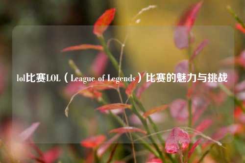 lol比赛LOL（League of Legends）比赛的魅力与挑战