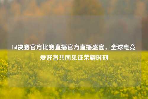 lol决赛官方比赛直播官方直播盛宴，全球电竞爱好者共同见证荣耀时刻