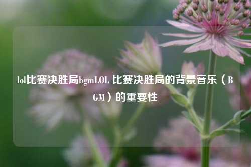 lol比赛决胜局bgmLOL 比赛决胜局的背景音乐（BGM）的重要性