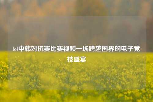 lol中韩对抗赛比赛视频一场跨越国界的电子竞技盛宴