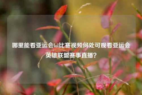 哪里能看亚运会lol比赛视频何处可观看亚运会英雄联盟赛事直播？