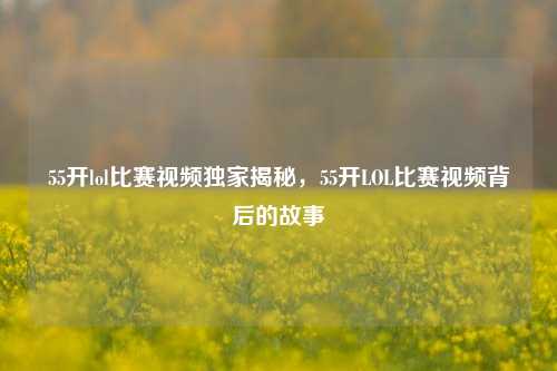 55开lol比赛视频独家揭秘，55开LOL比赛视频背后的故事