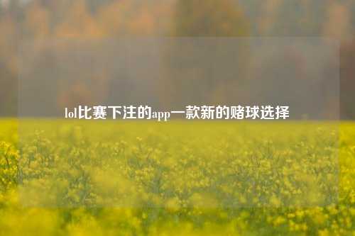 lol比赛下注的app一款新的赌球选择