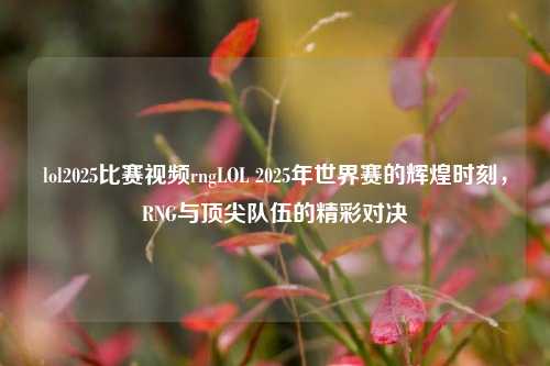 lol2025比赛视频rngLOL 2025年世界赛的辉煌时刻，RNG与顶尖队伍的精彩对决