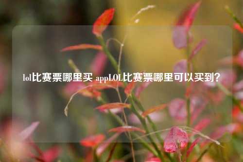 lol比赛票哪里买 appLOL比赛票哪里可以买到？