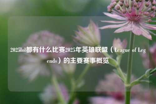 2025lol都有什么比赛2025年英雄联盟（League of Legends）的主要赛事概览