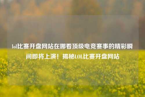 lol比赛开盘网站在哪看顶级电竞赛事的精彩瞬间即将上演！揭秘LOL比赛开盘网站