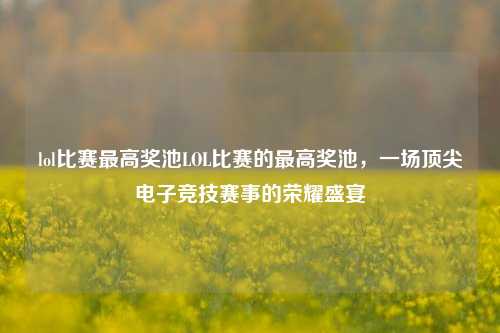 lol比赛最高奖池LOL比赛的最高奖池，一场顶尖电子竞技赛事的荣耀盛宴