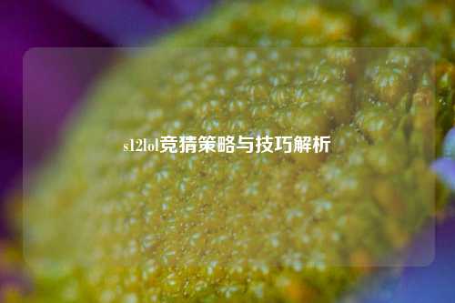 s12lol竞猜策略与技巧解析